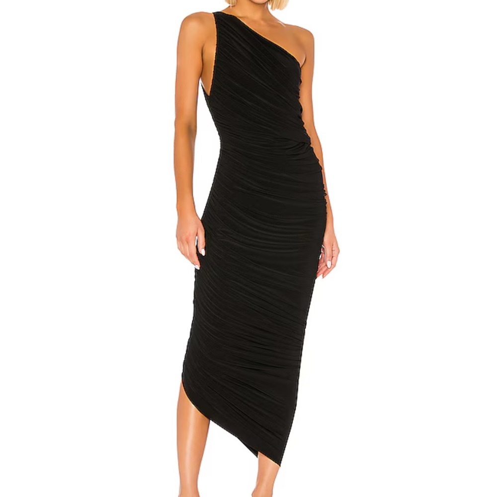 Norma Kamali Black Diana One-Shoulder Dress
